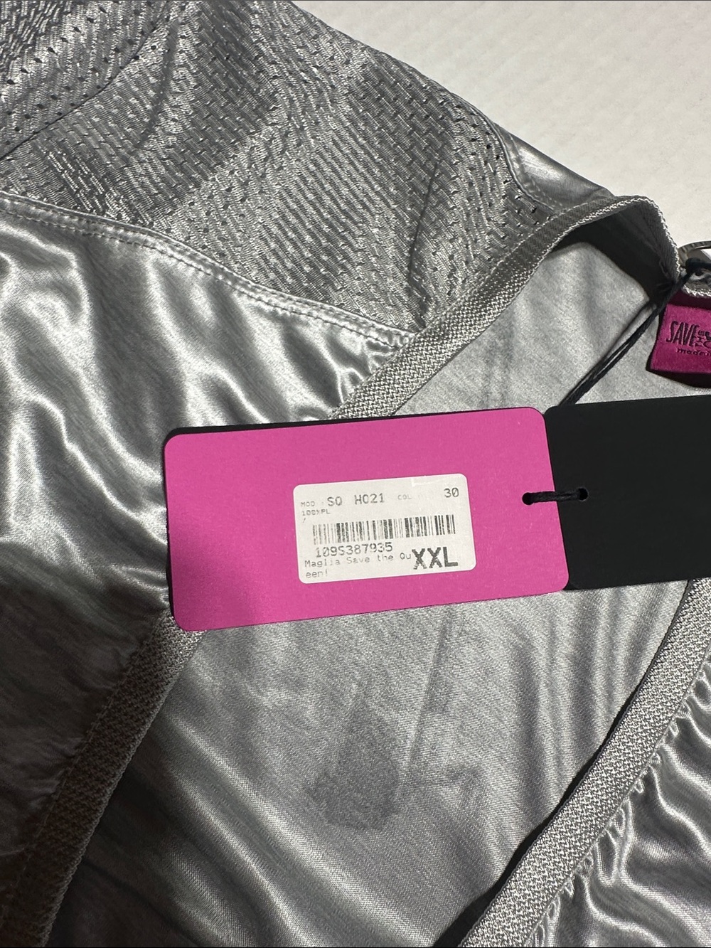 NWT Save the Queen Silver Ruched Zip-Front light zip up made in Italy couture - Picture 7 of 12